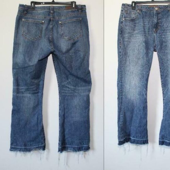 Rock & Roll Cowgirl High Rise Trouser Jeans Raw Hem Women's 36 x 32 H12958 - Picture 11 of 12